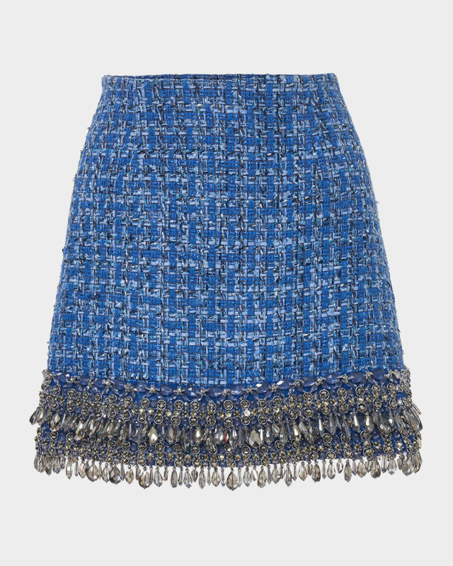 Embellished Tweed Mini Skirt